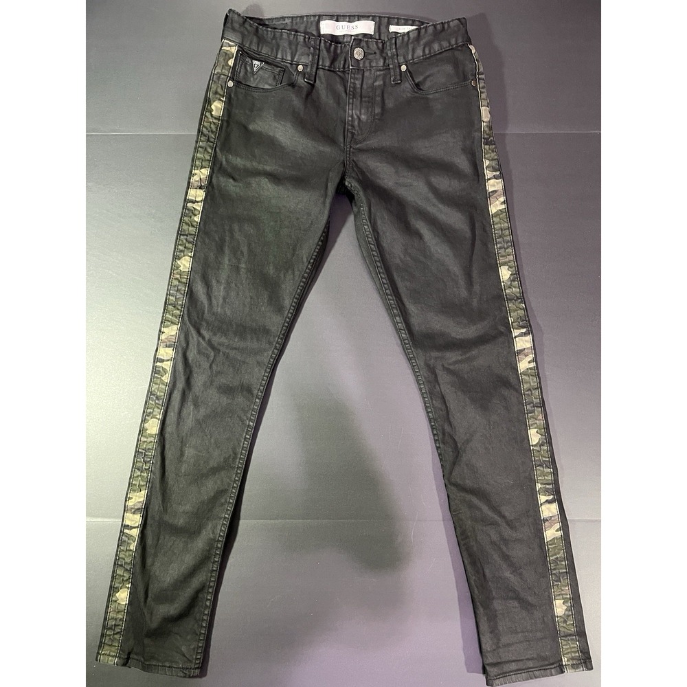 Guess Jeans Men's Slim Tapered - Size 30 - Black / Camo Stripe